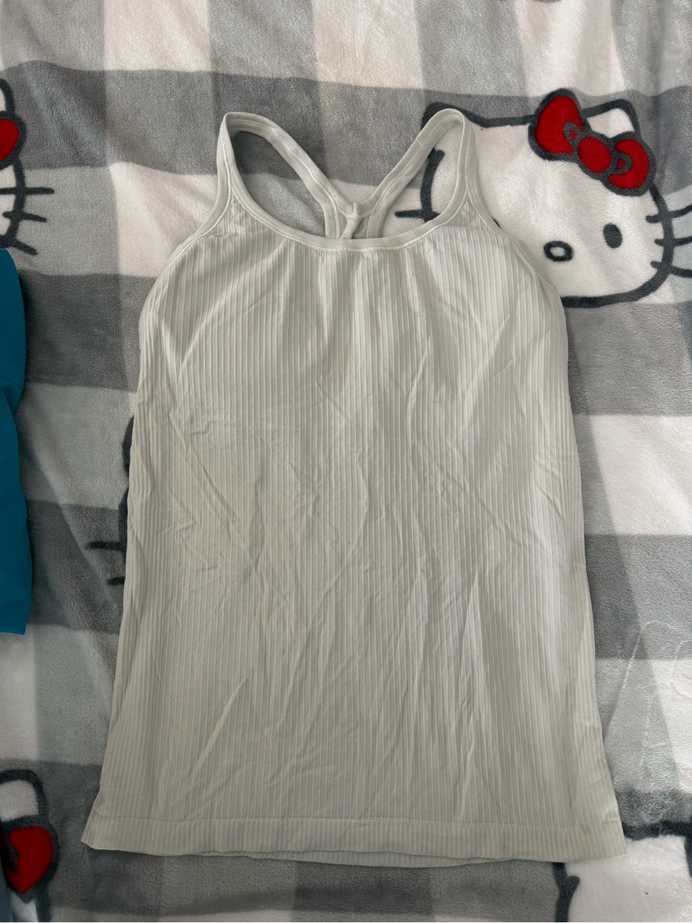 lululemon athletica White Ribbed Racerback Tank